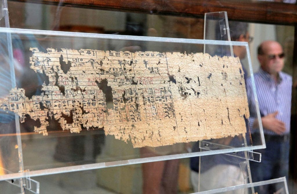 an ancient roll of papyrus