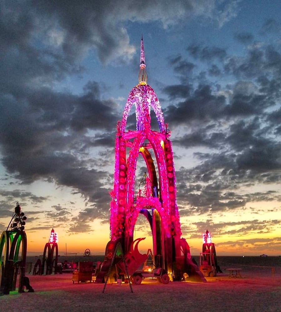 Rocketship sculpture at Burning Man 