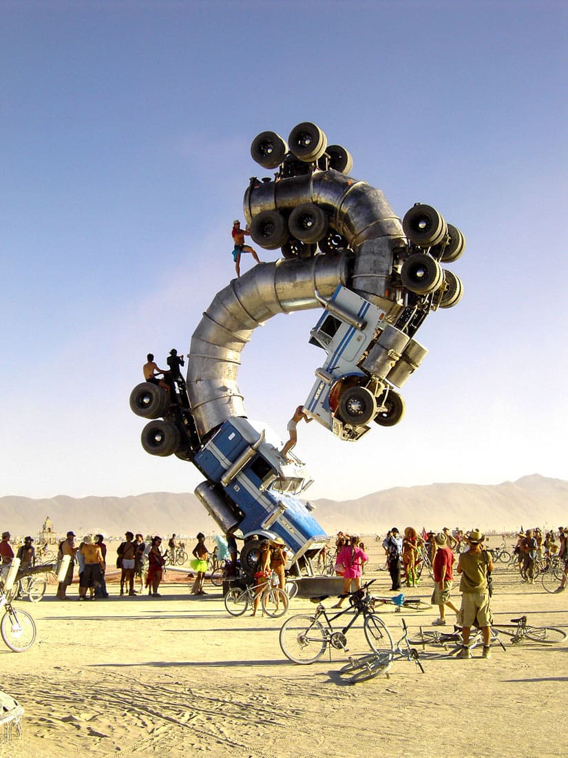 Truck sculptures at Burning Man 