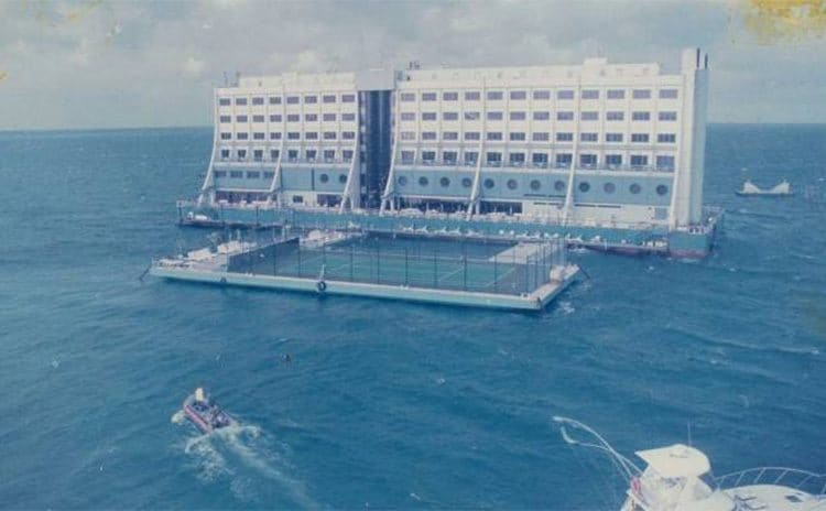 The floating hotel in the middle of open waters 