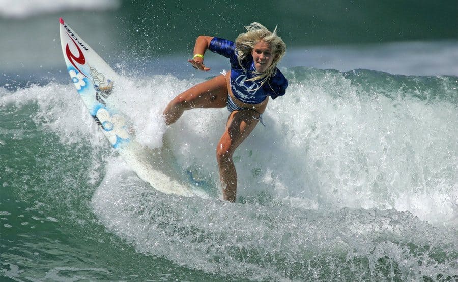 Surfer Bethany Hamilton rides a wave circa 2009.