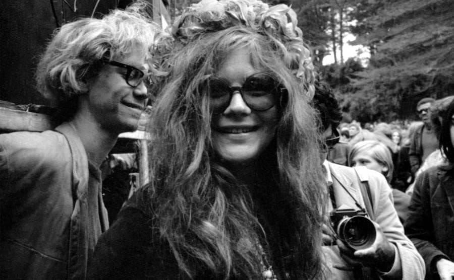 Janis Joplin and Big Brother & The Holding Company perform at the New Year's Wail in Golden Gate Park on January 1, 1967 in San Francisco, California.