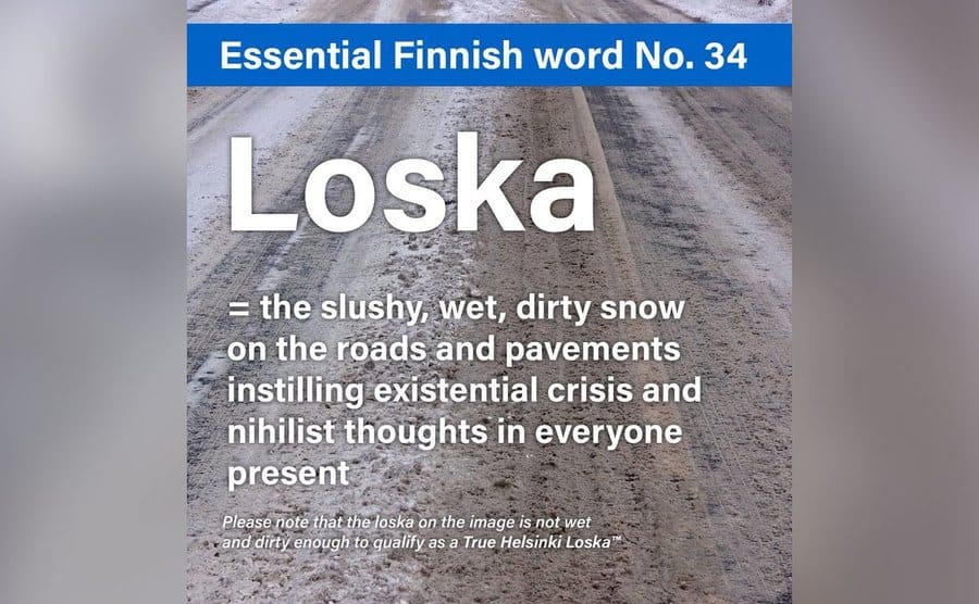  A photo of the gross dirty slushie snow that is called Loska in Finnish.