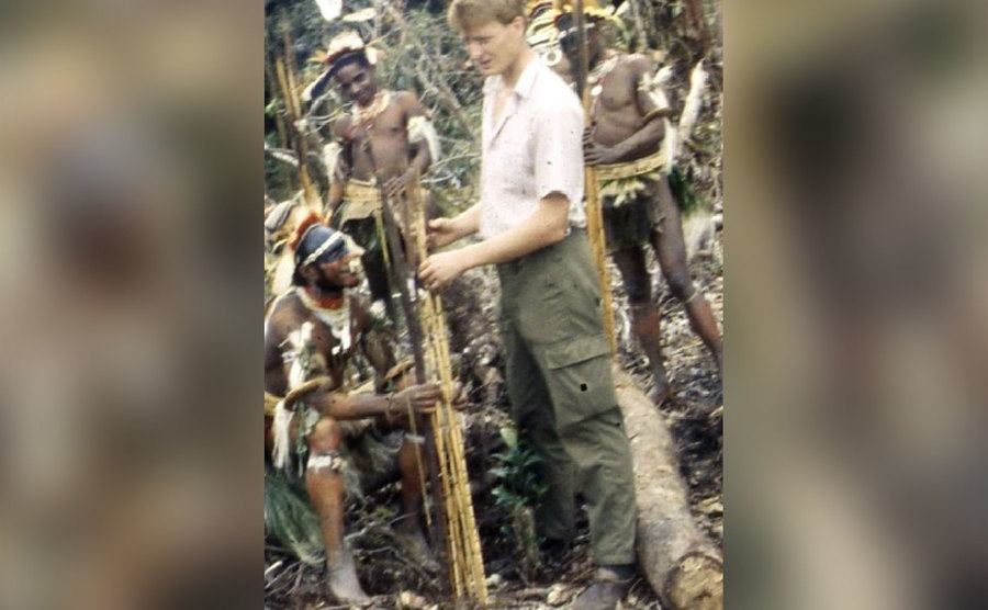 Allen talks to locals in the middle of the jungle. 