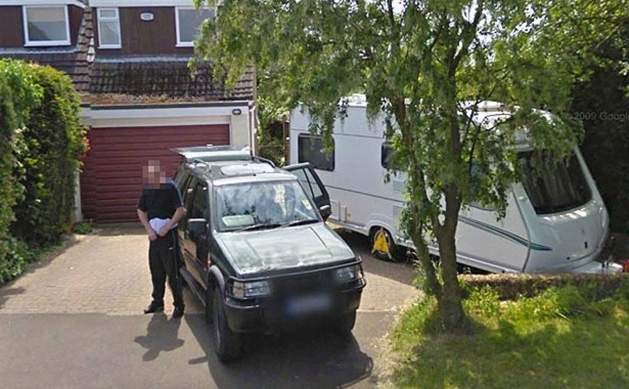 Google Earth image shows the man stealing the caravan. 