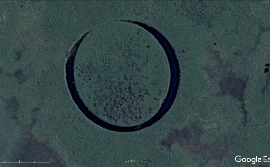 The spinning island as seen from Google Earth. 