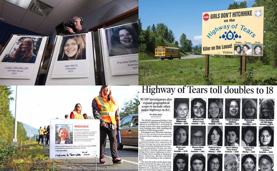 Press conference / Highway of Tears / Memorial march along with the highway / Newspaper clipping 