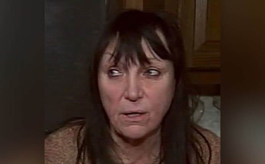 Sandra Herold is crying during a TV interview. 